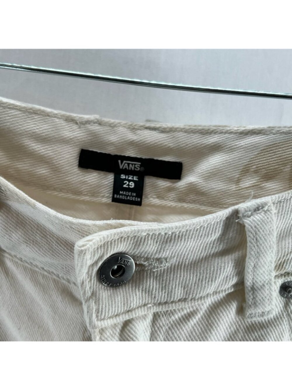 Vans Sirelle Floral High Waisted Mom Jeans Womens 29 Wide Leg Cotton Ecru Cream - Picture 13 of 14